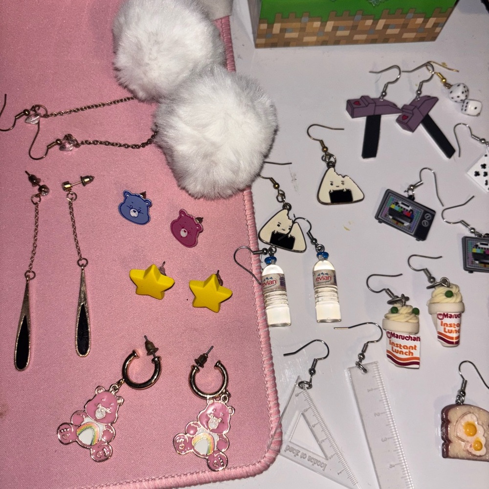 CAREBEARS FOOD QUIRKY EARINGS ALL 19+ PAIRS JJK NOBARA